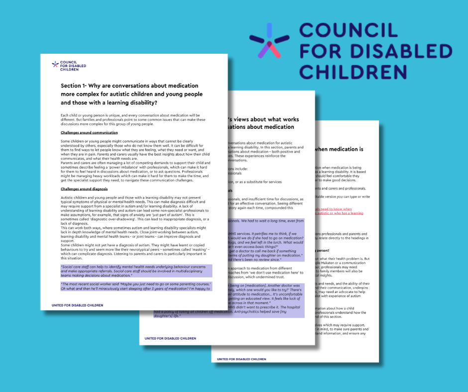 Council for Disabled Children publishes new medication resource