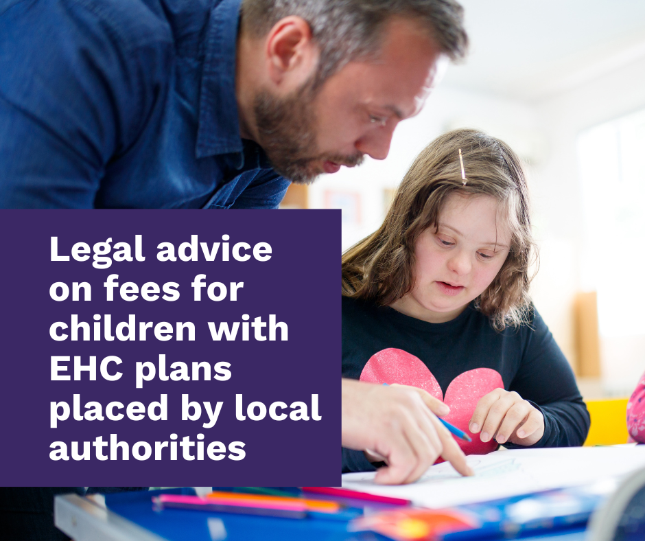 Legal advice on fees for children with EHC plans placed by local authorities in special schools